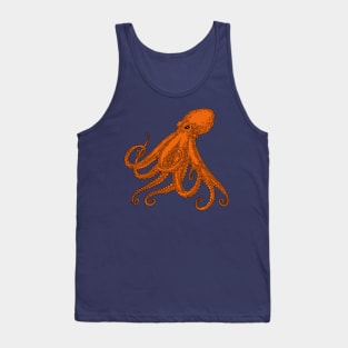 Orange Octopus Marine Life Tank Top